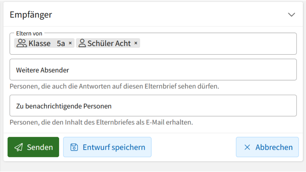 Empfänger auswählen